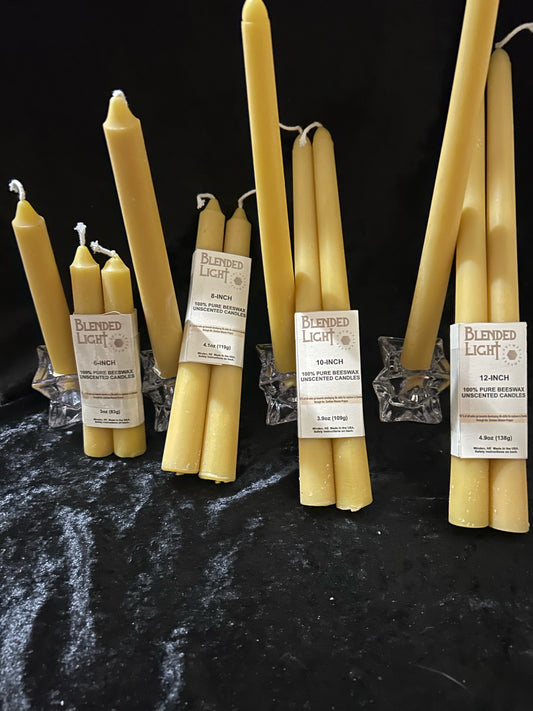 Pure Nebraskan Beeswax Tapers, 2-pack